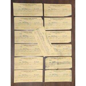 Lot of 28 Vintage Chrysler Automotive Body Division Pay Check Stubs 1955-56